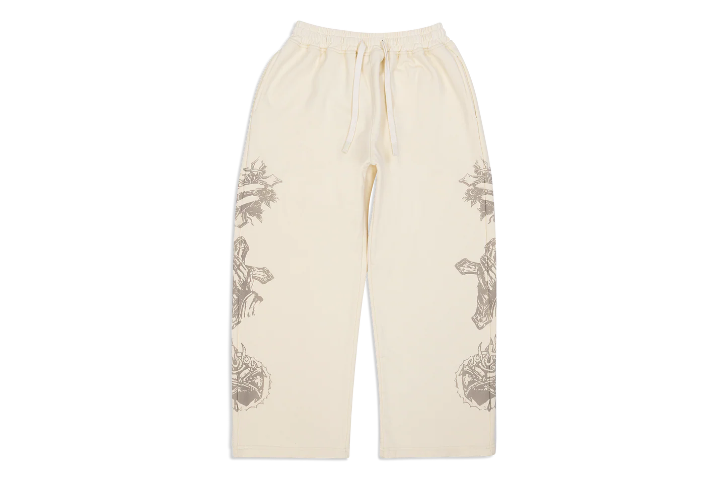 CreamTatSweats1 Werighteous "Tatted Believer" Sweatpants (Cream)