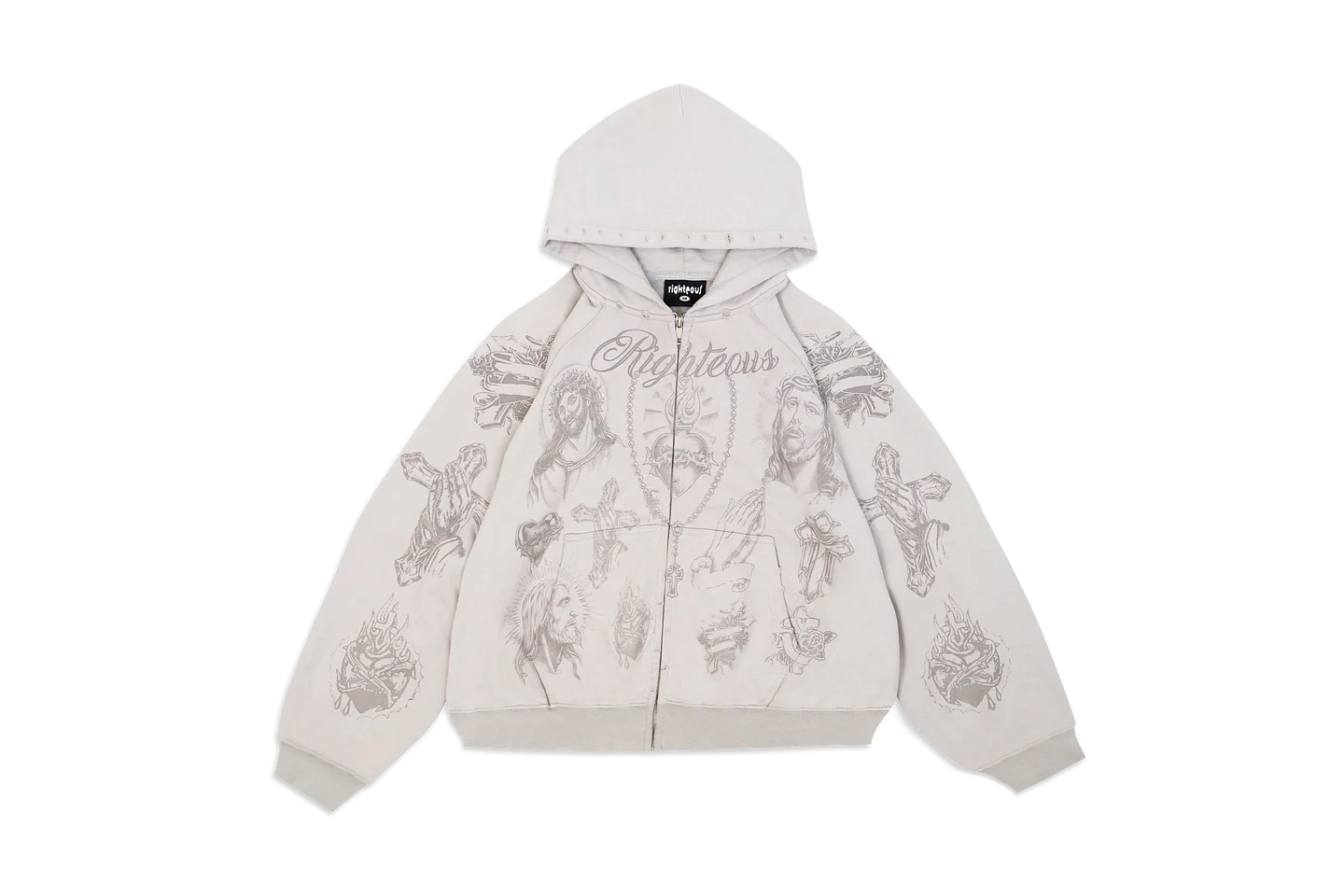 GreyTatZip1 Werighteous "Tatted Believer" Zip Up (Grey)